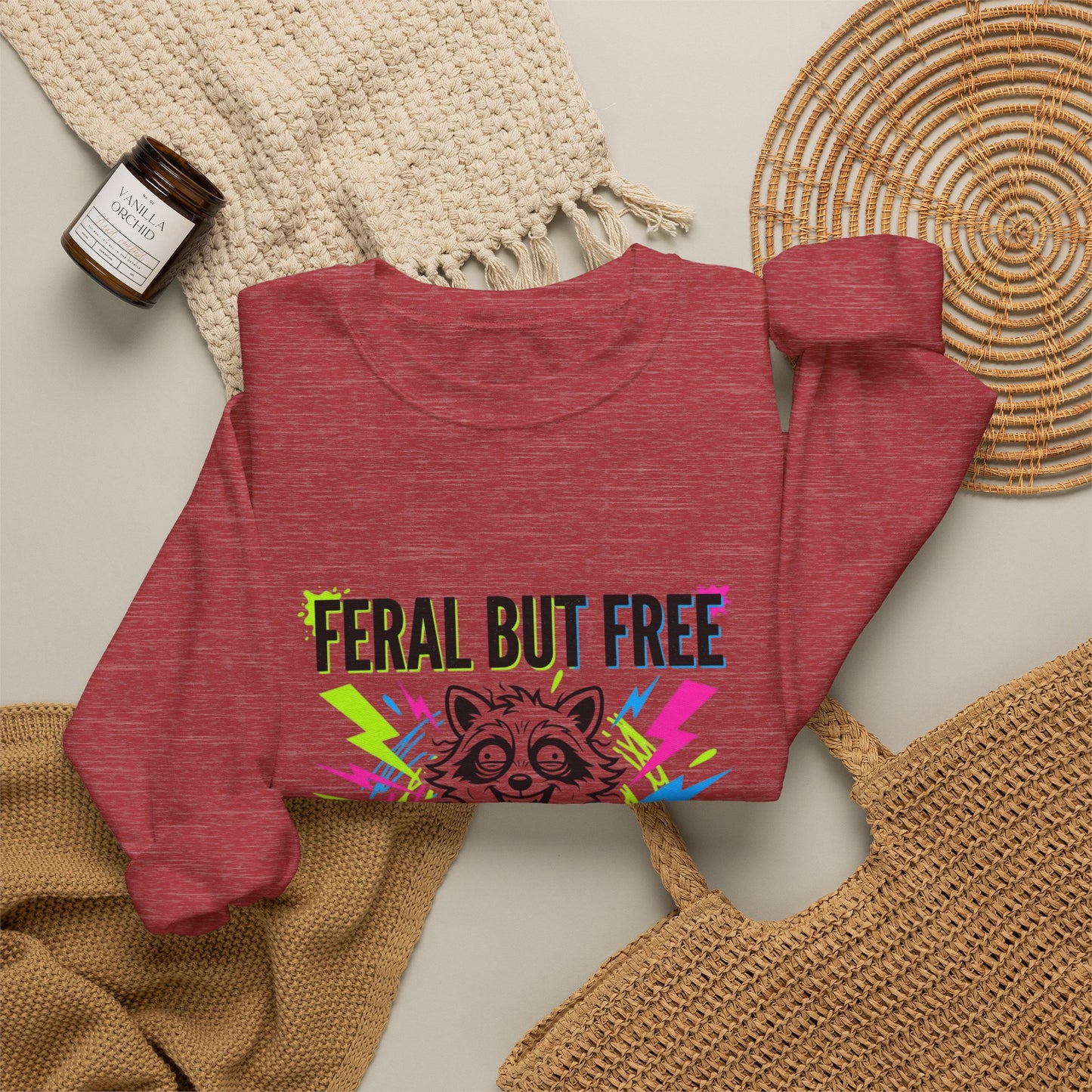 Feral But Free Crewneck Sweatshirt | chaotic, millennial burnout