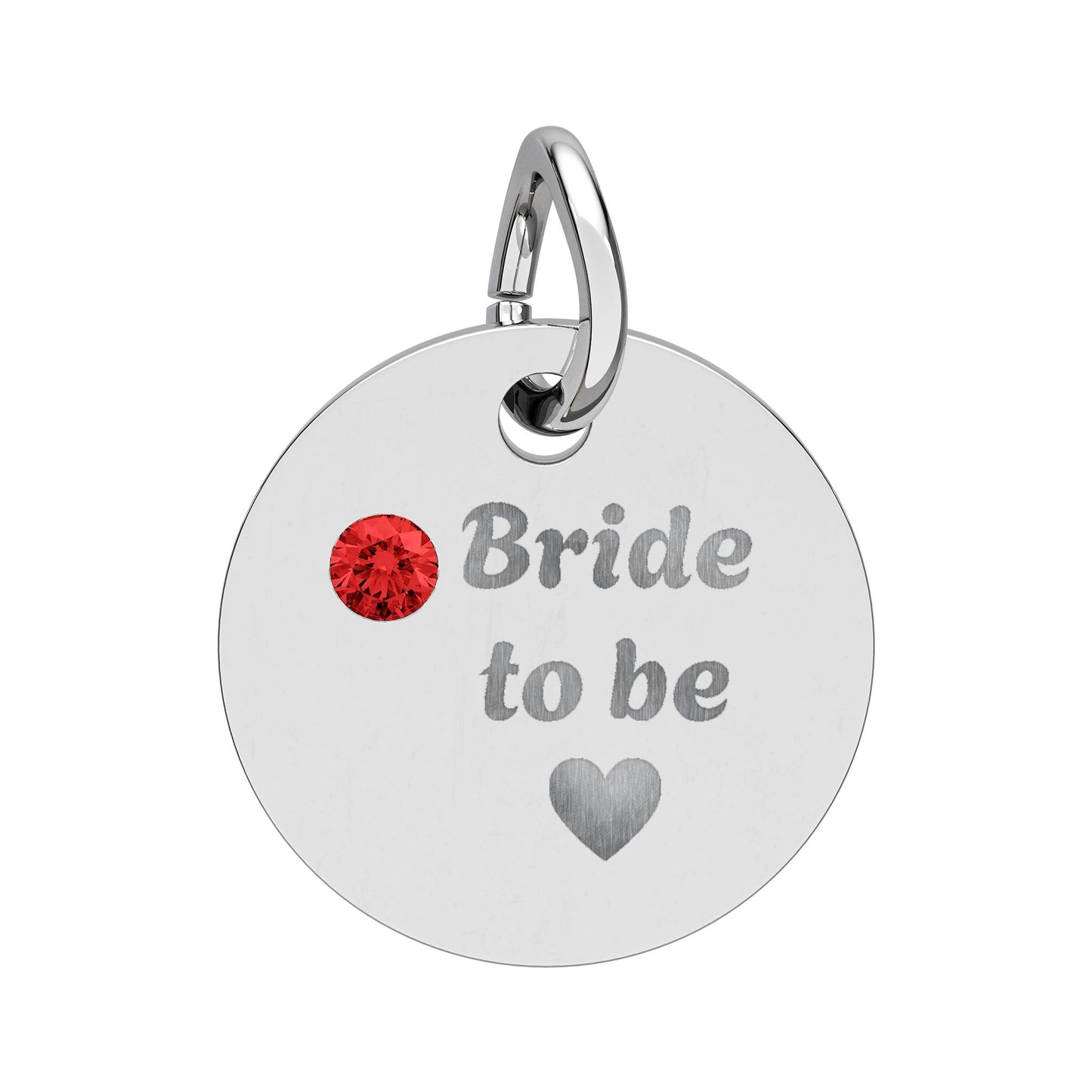 Birthstone Circle Charm (Engraving)