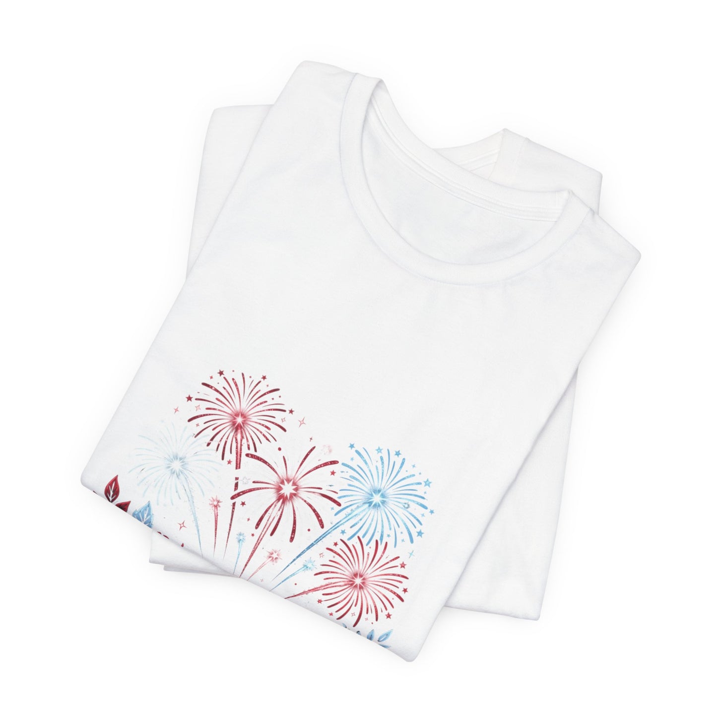 Faith & Freedom Floral Fireworks T-Shirt | Patriotic, Vintage Americana