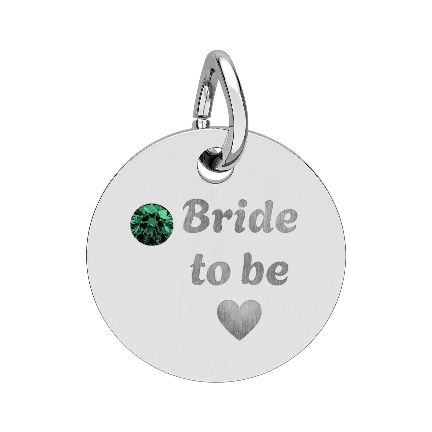 Birthstone Circle Charm (Engraving)
