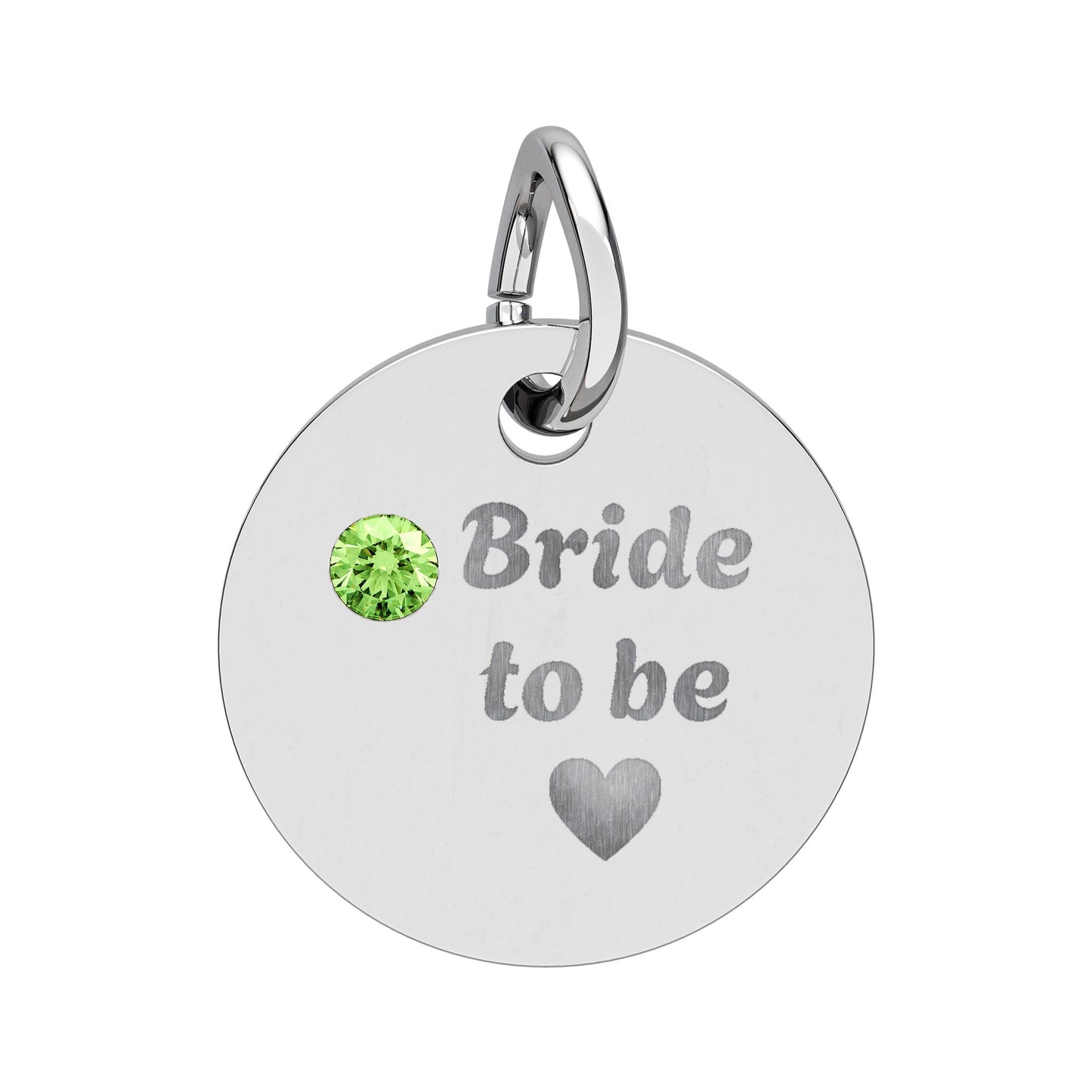 Birthstone Circle Charm (Engraving)