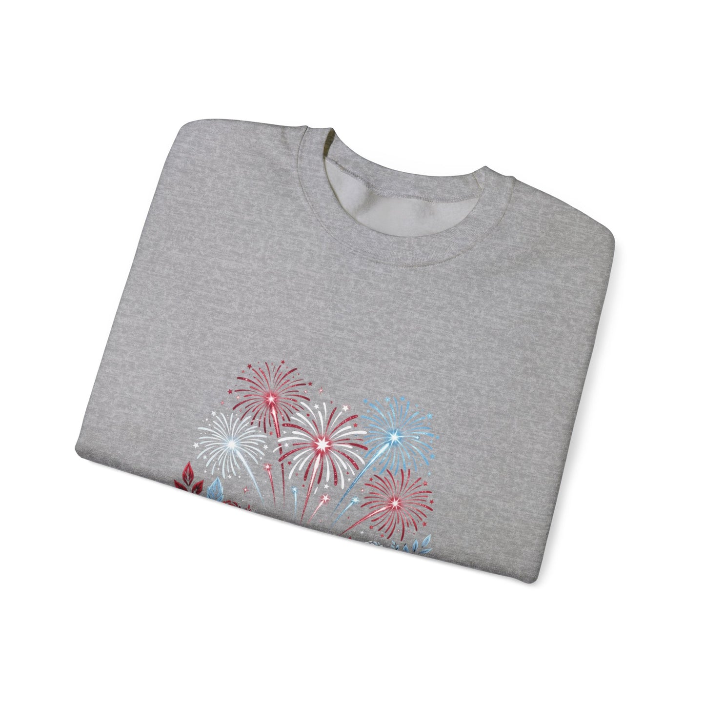 Faith & Freedom Floral Fireworks Sweatshirt | Patriotic vintage Americana