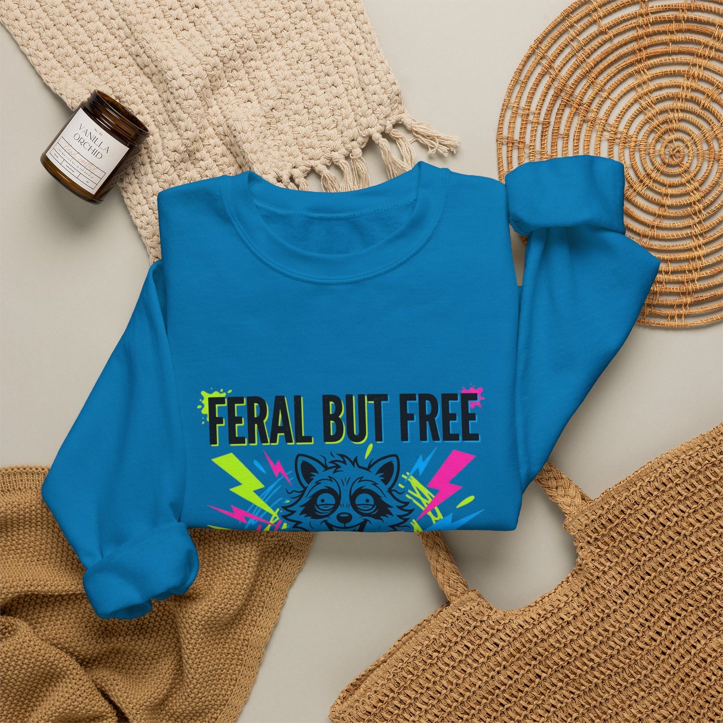 Feral But Free Crewneck Sweatshirt | chaotic, millennial burnout