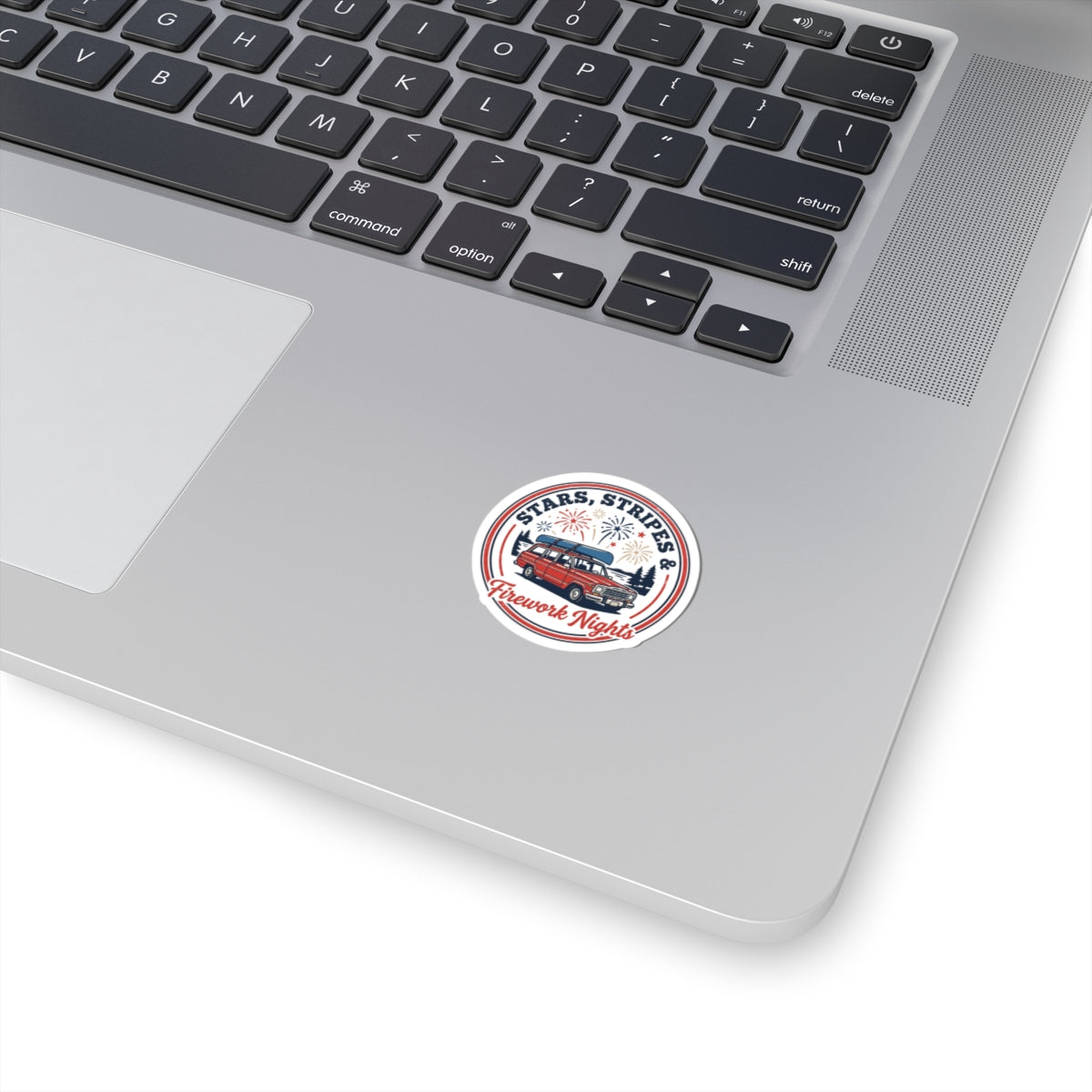 Stars, Stripes & Firework Nights Sticker | vintage Americana, red white blue