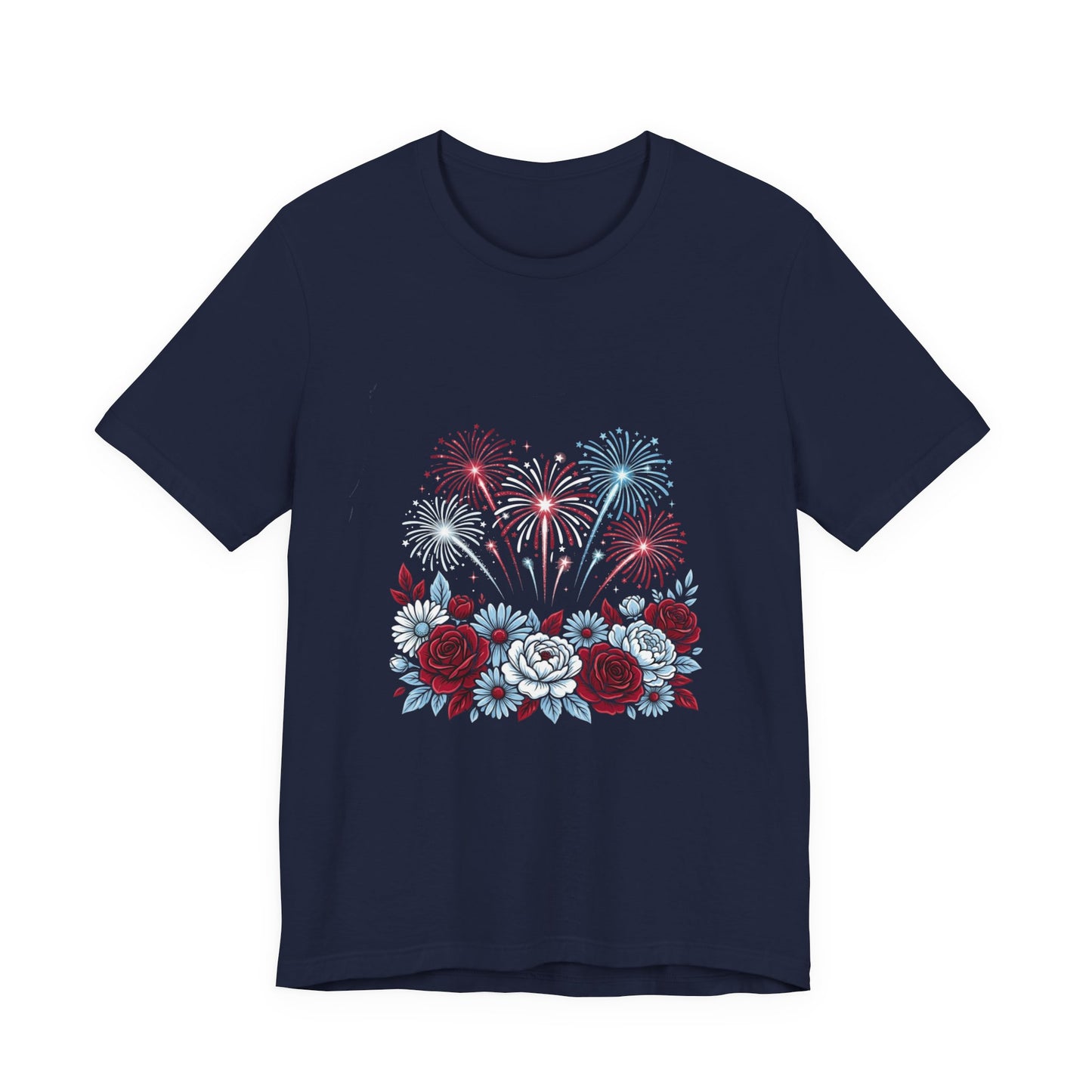 Faith & Freedom Floral Fireworks T-Shirt | Patriotic, Vintage Americana