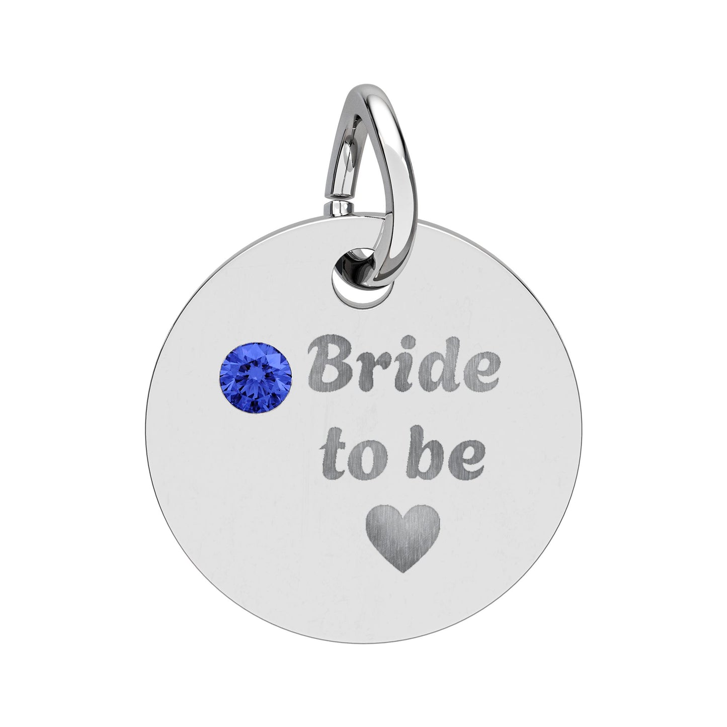 Birthstone Circle Charm (Engraving)