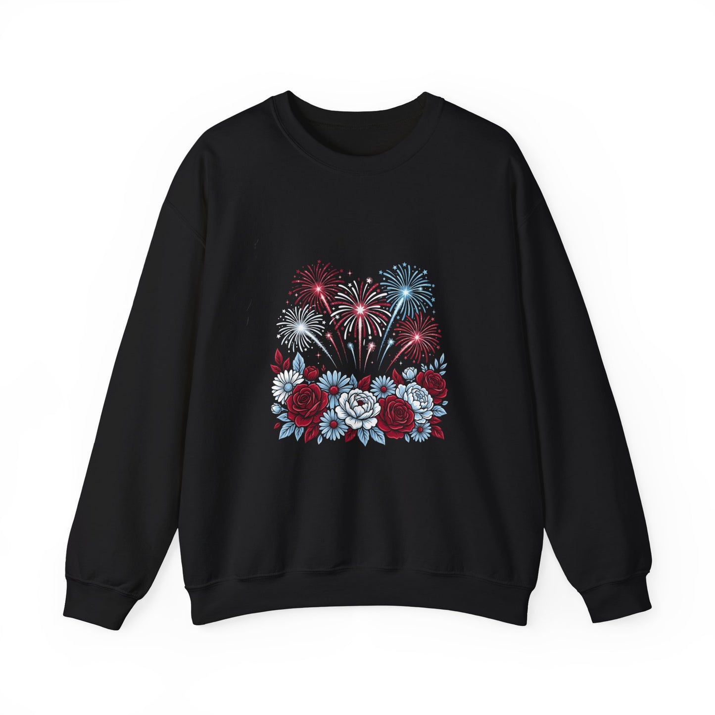 Faith & Freedom Floral Fireworks Sweatshirt | Patriotic vintage Americana