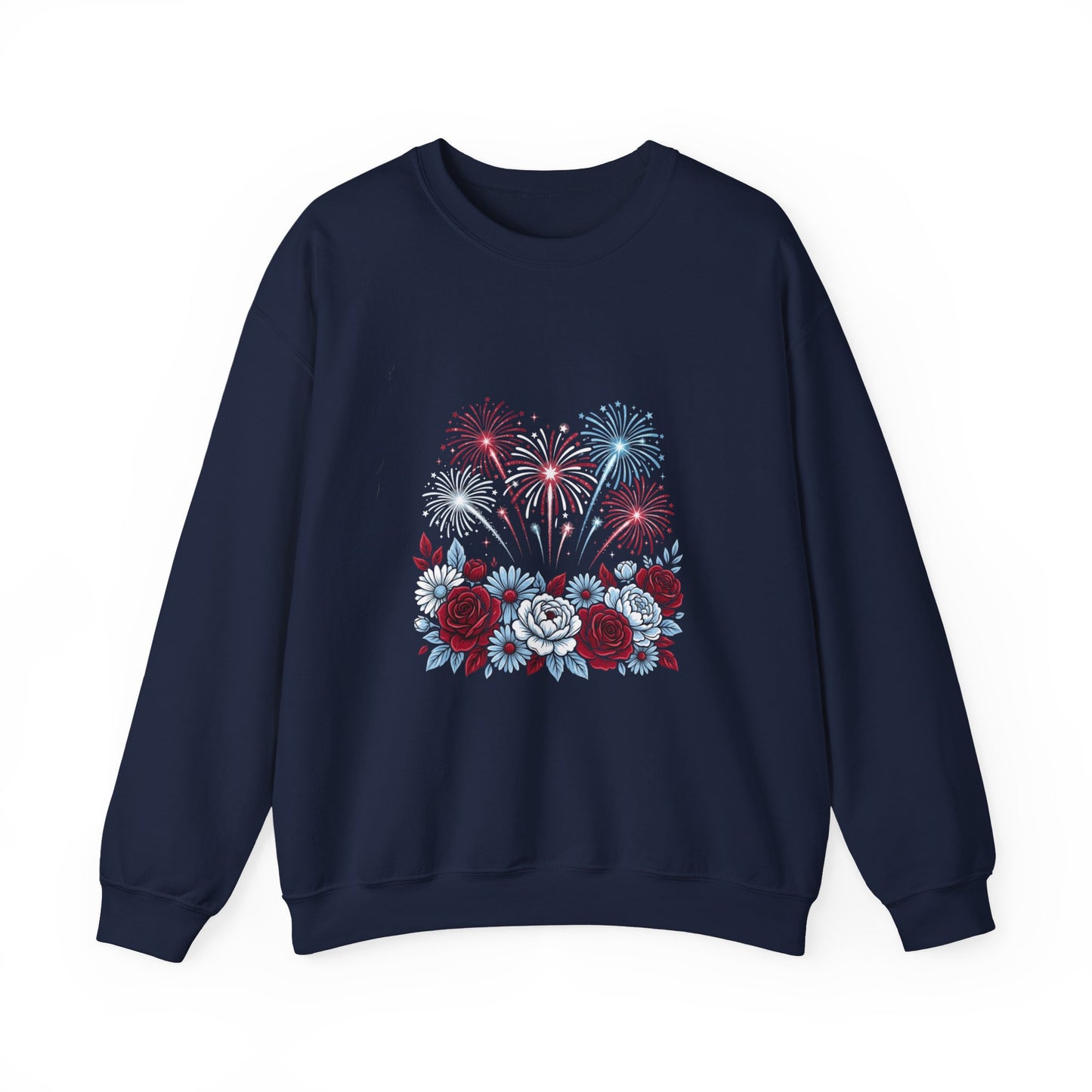 Faith & Freedom Floral Fireworks Sweatshirt | Patriotic vintage Americana