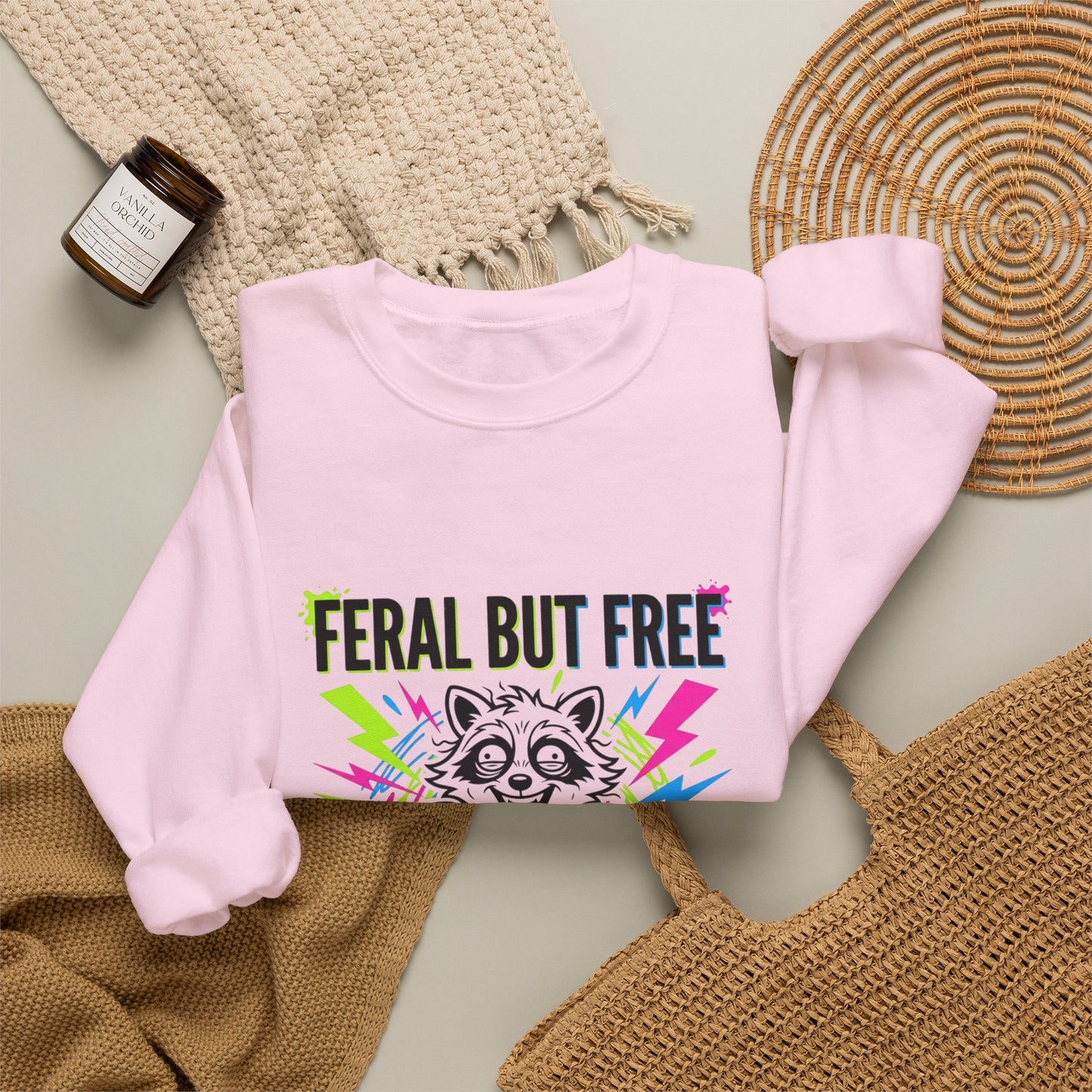 Feral But Free Crewneck Sweatshirt | chaotic, millennial burnout
