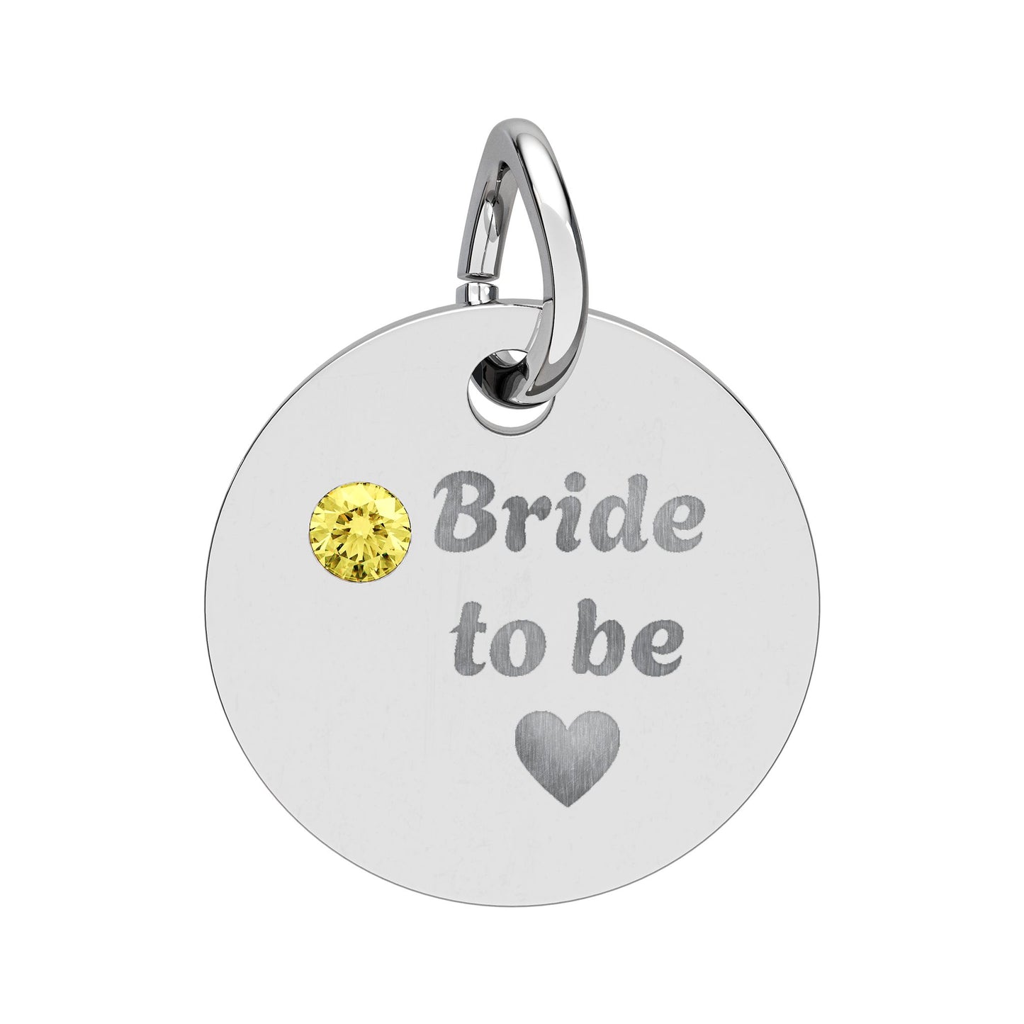 Birthstone Circle Charm (Engraving)