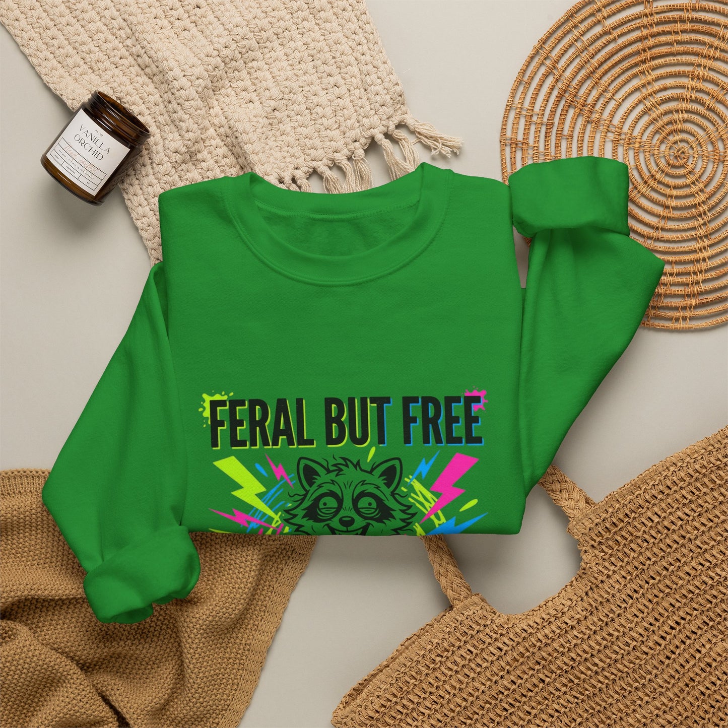 Feral But Free Crewneck Sweatshirt | chaotic, millennial burnout