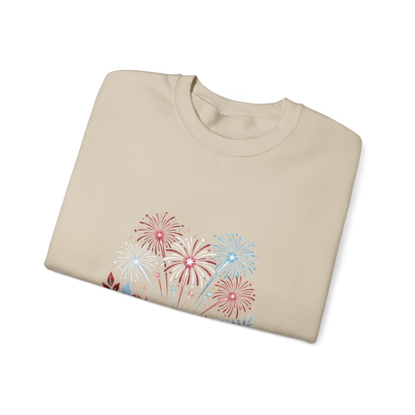 Faith & Freedom Floral Fireworks Sweatshirt | Patriotic vintage Americana