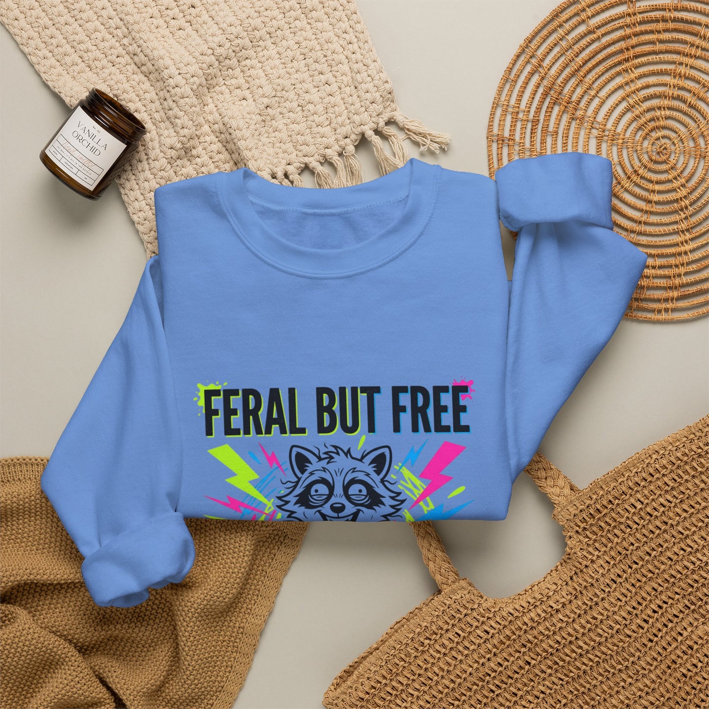 Feral But Free Crewneck Sweatshirt | chaotic, millennial burnout