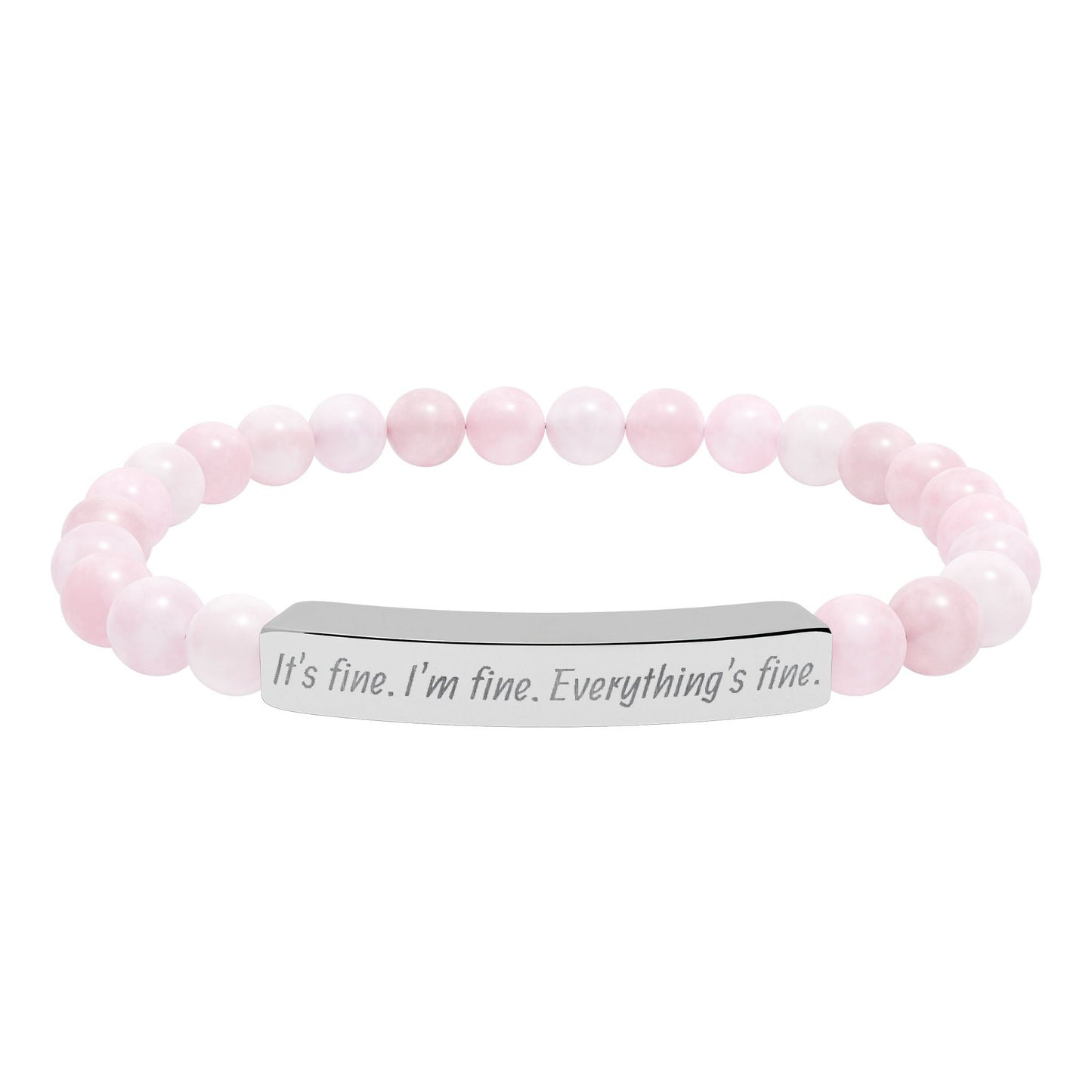 Natural Stone Stretch Bar Bracelet (Engraving)