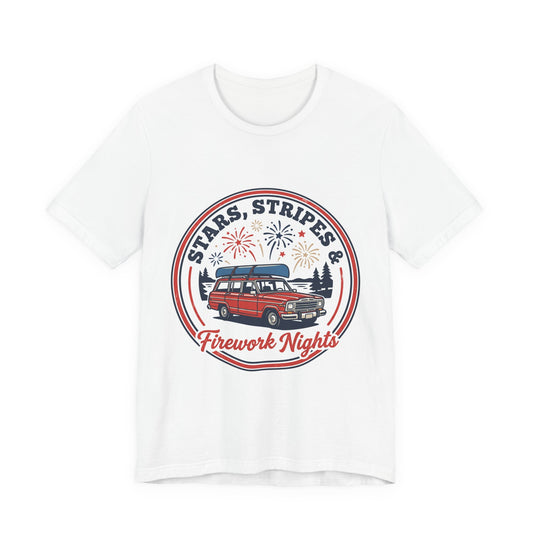 Stars & Stripes Firework Nights Tee | vintage USA, red white blue