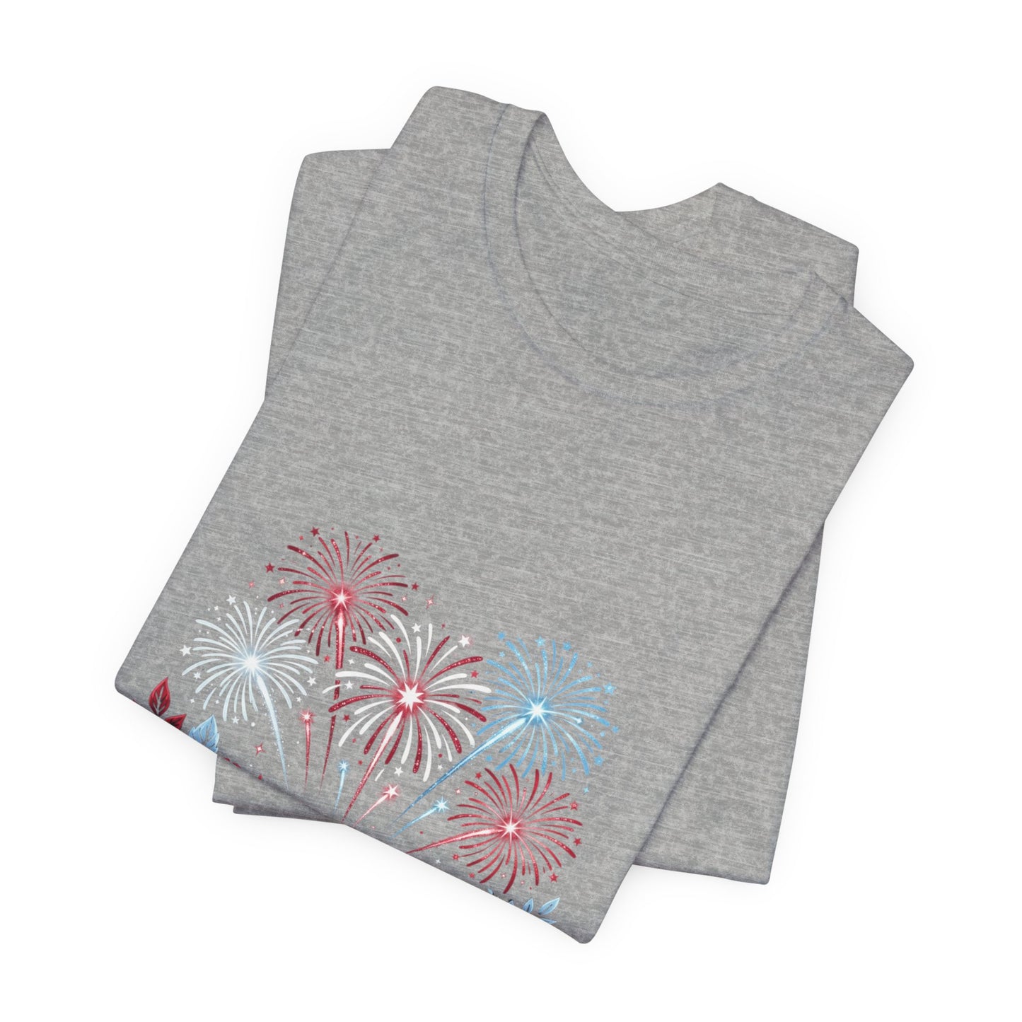 Faith & Freedom Floral Fireworks T-Shirt | Patriotic, Vintage Americana
