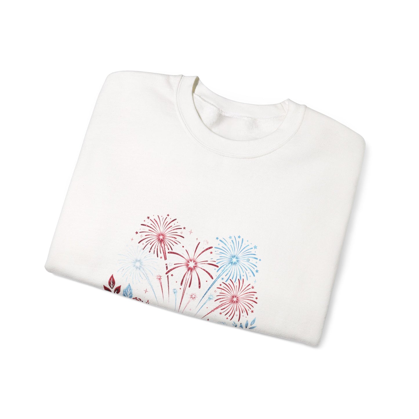 Faith & Freedom Floral Fireworks Sweatshirt | Patriotic vintage Americana