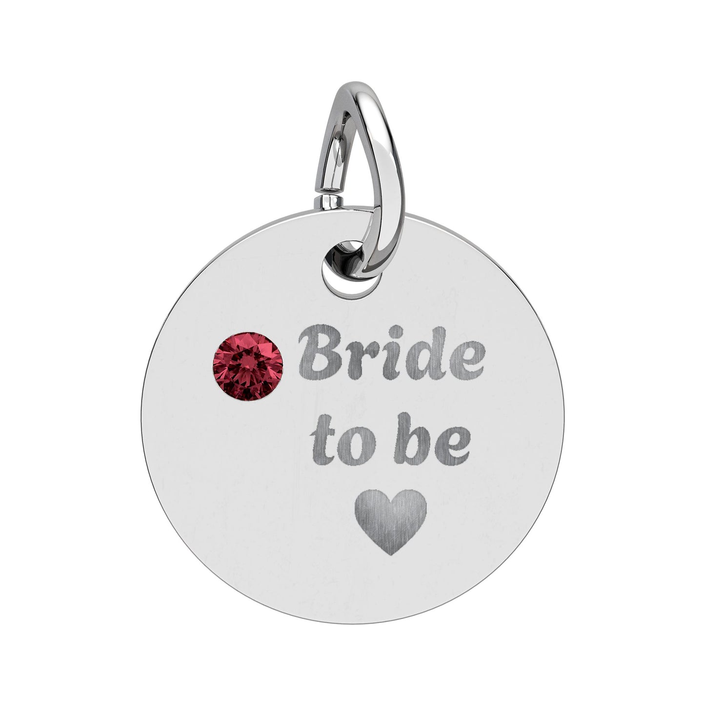 Birthstone Circle Charm (Engraving)