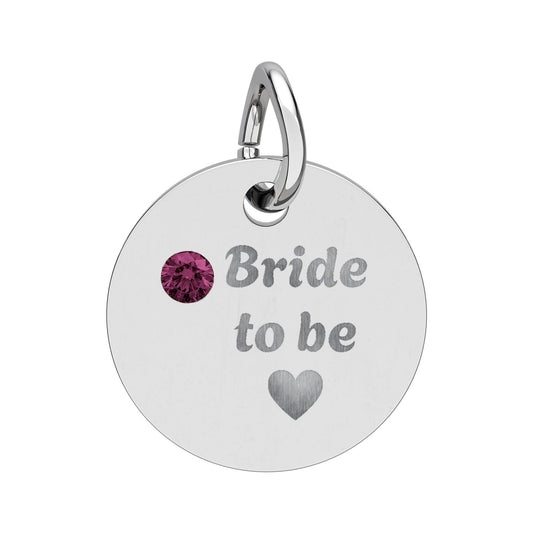 Birthstone Circle Charm (Engraving)