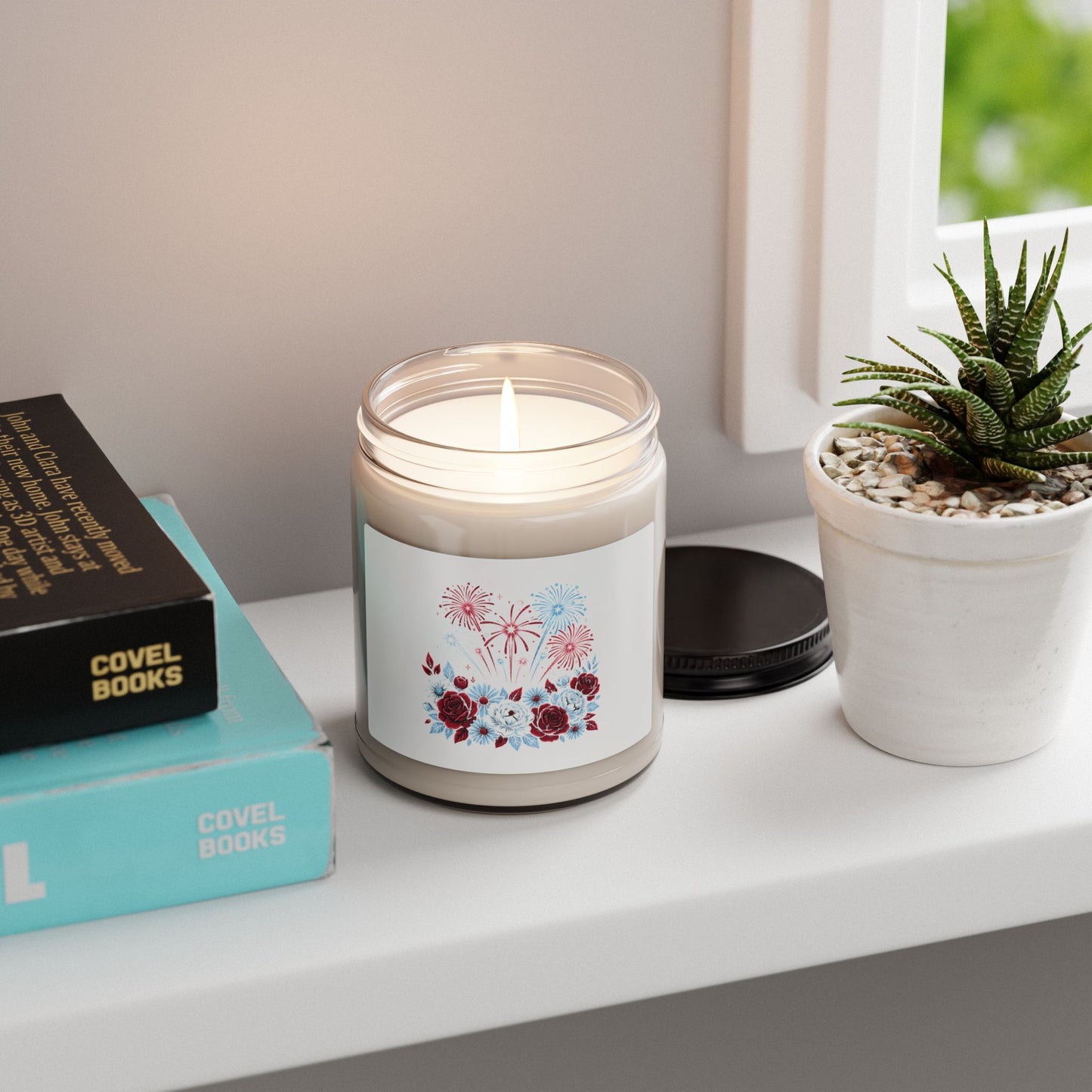 Faith & Freedom Floral Fireworks Candle | patriotic, vintage Americana