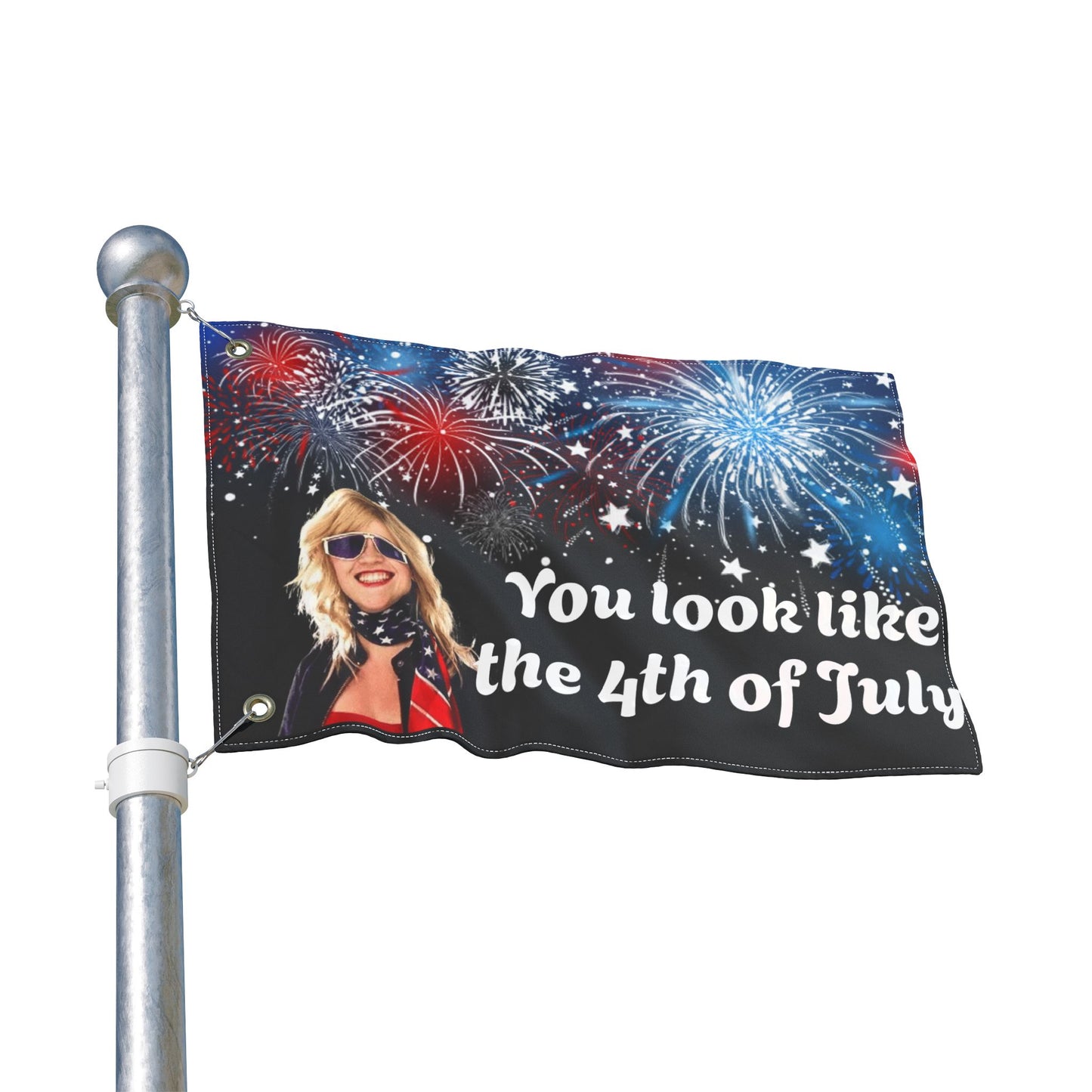 4th of July Fireworks Double-Sided Flag – "You Look Like the 4th of July"