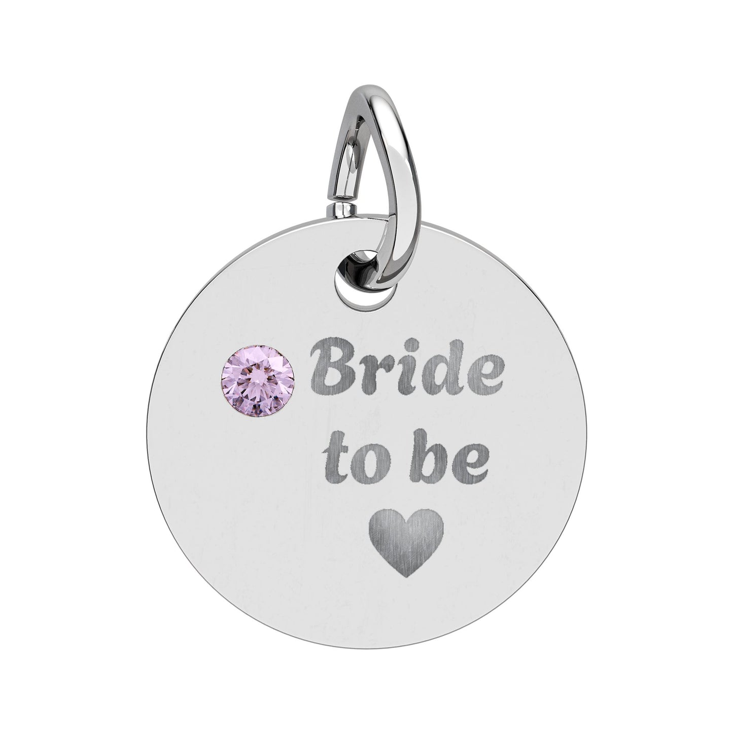 Birthstone Circle Charm (Engraving)
