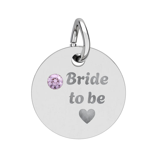 Birthstone Circle Charm (Engraving)