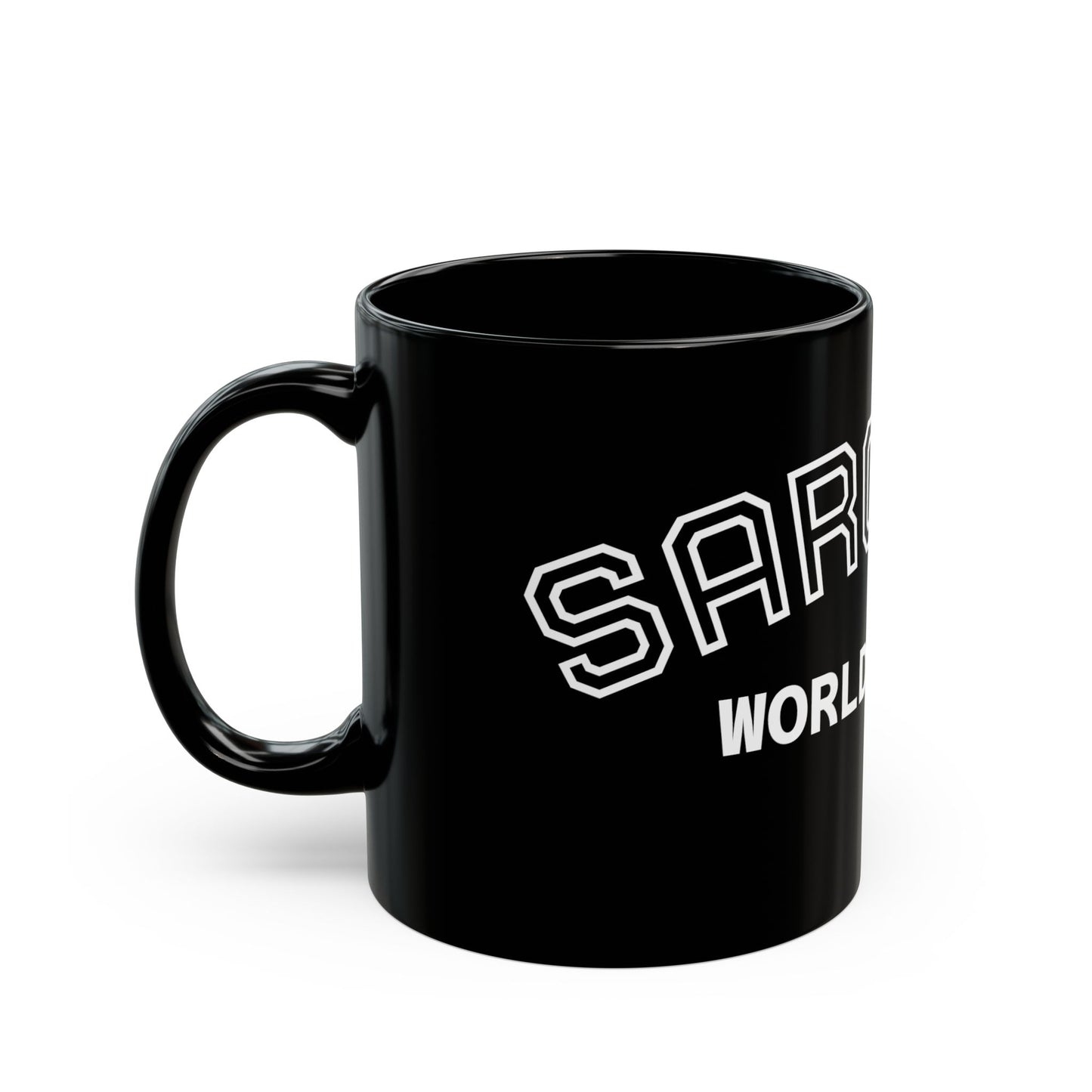 Sarcasm World Champ Mug | Black Ceramic Coffee Mug