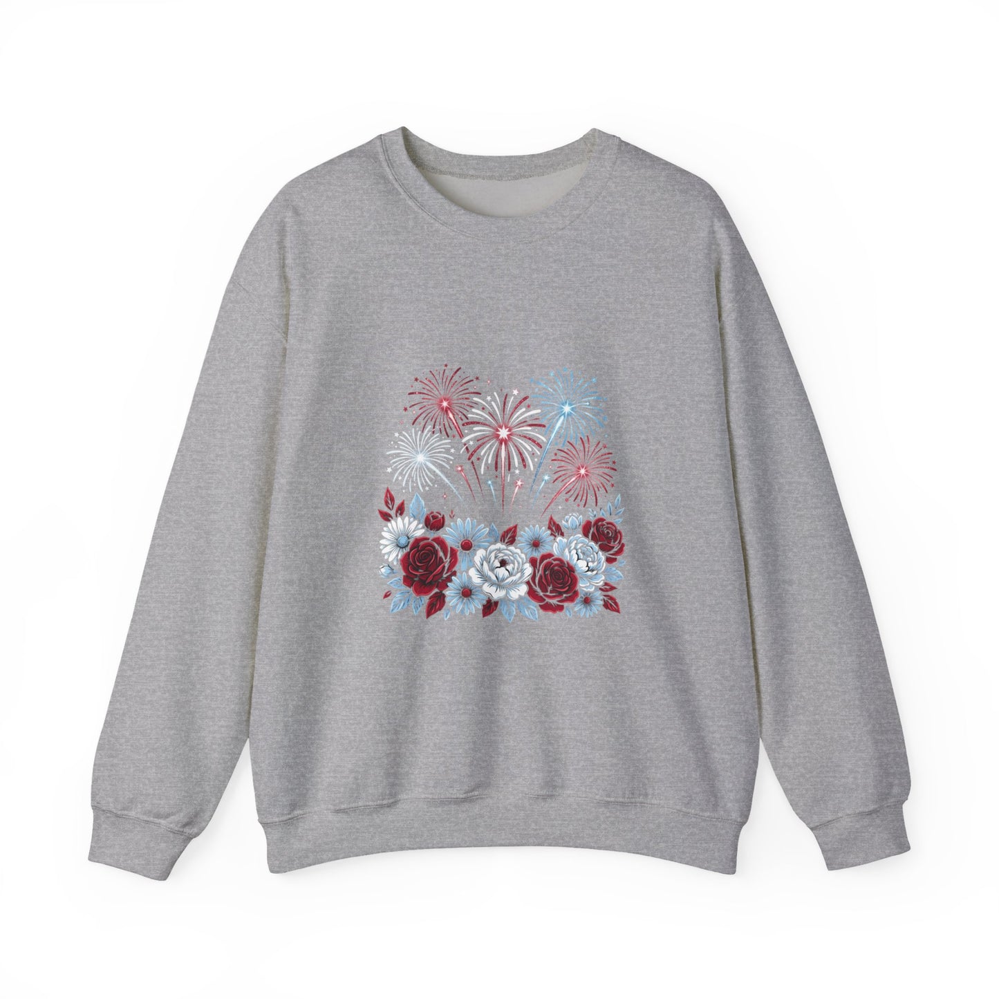 Faith & Freedom Floral Fireworks Sweatshirt | Patriotic vintage Americana