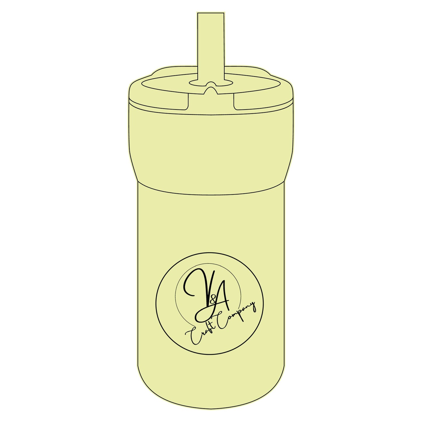 Monogram Script Logo Kids Straw Tumbler | 12oz Leakproof