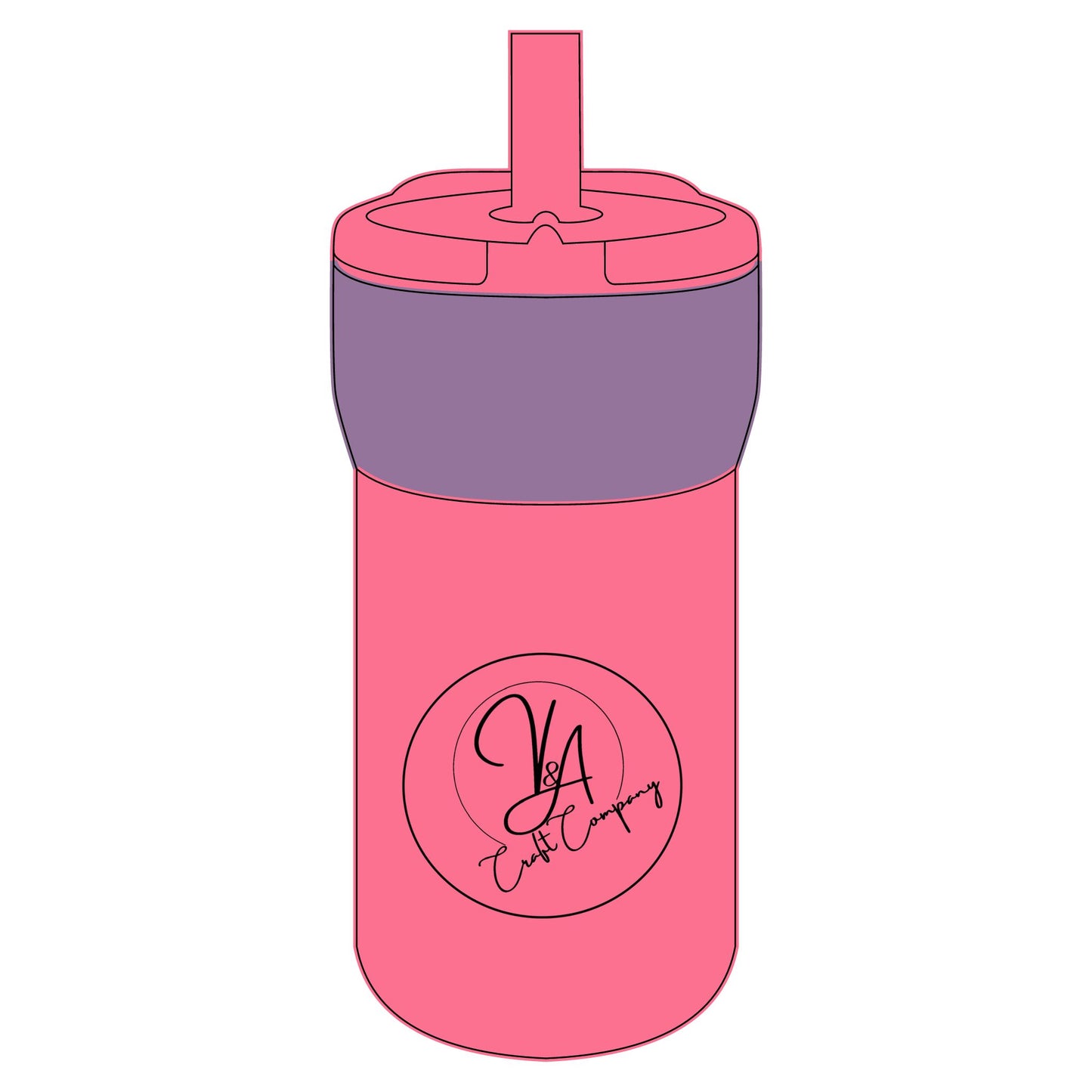 Monogram Script Logo Kids Straw Tumbler | 12oz Leakproof