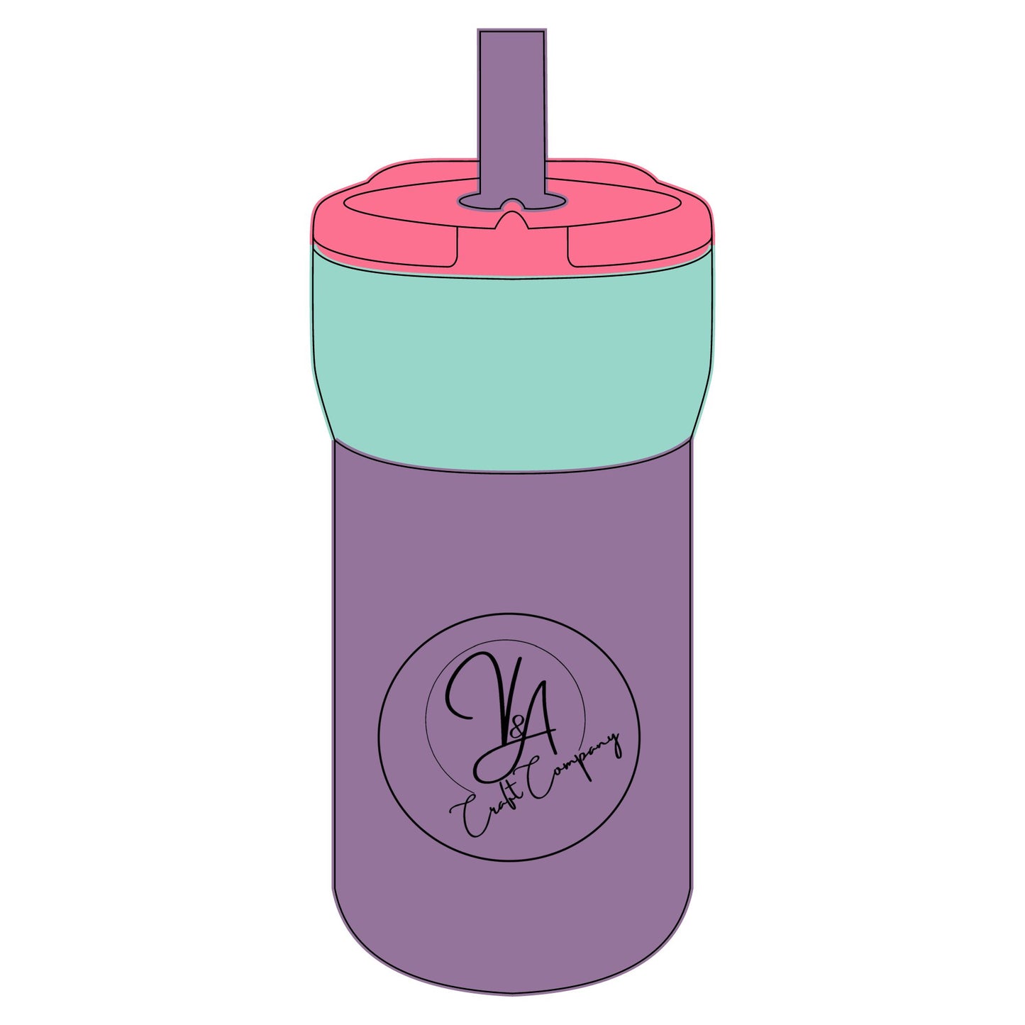 Monogram Script Logo Kids Straw Tumbler | 12oz Leakproof