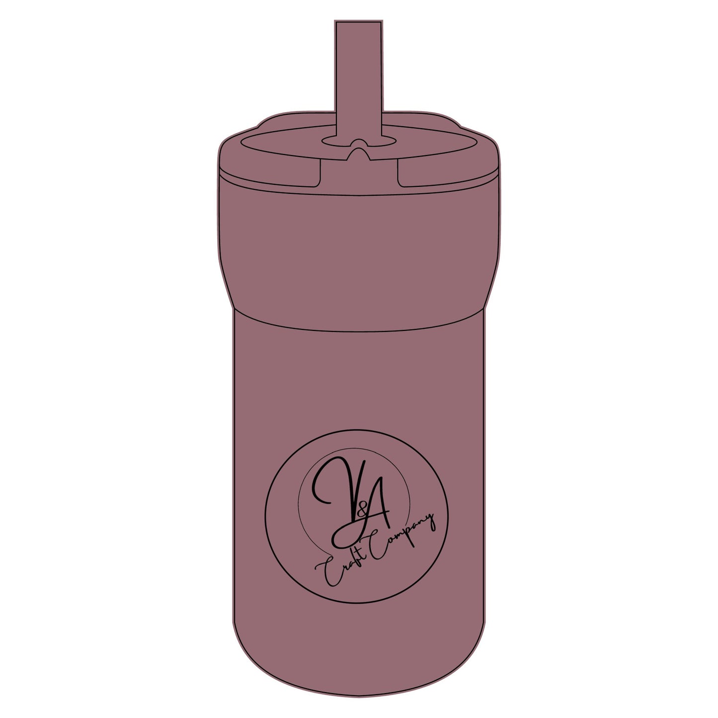 Monogram Script Logo Kids Straw Tumbler | 12oz Leakproof