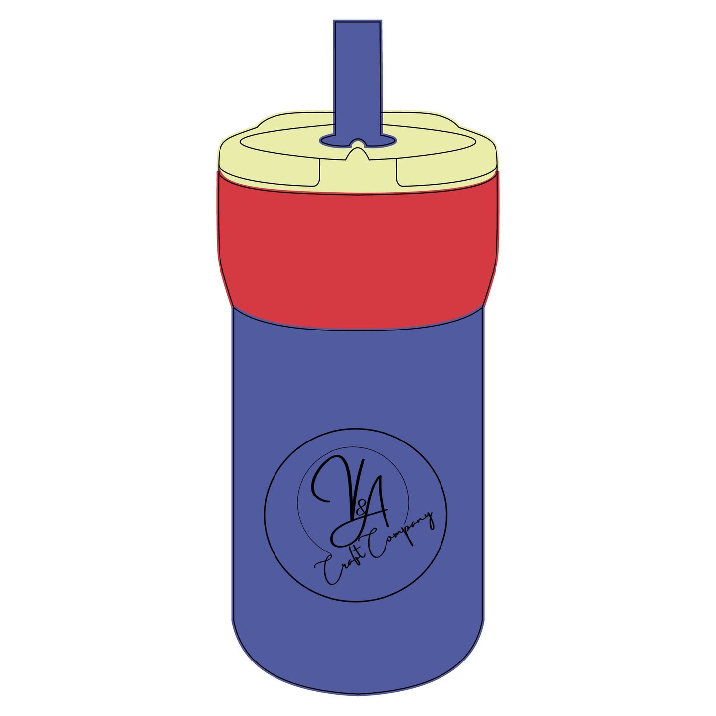 Monogram Script Logo Kids Straw Tumbler | 12oz Leakproof