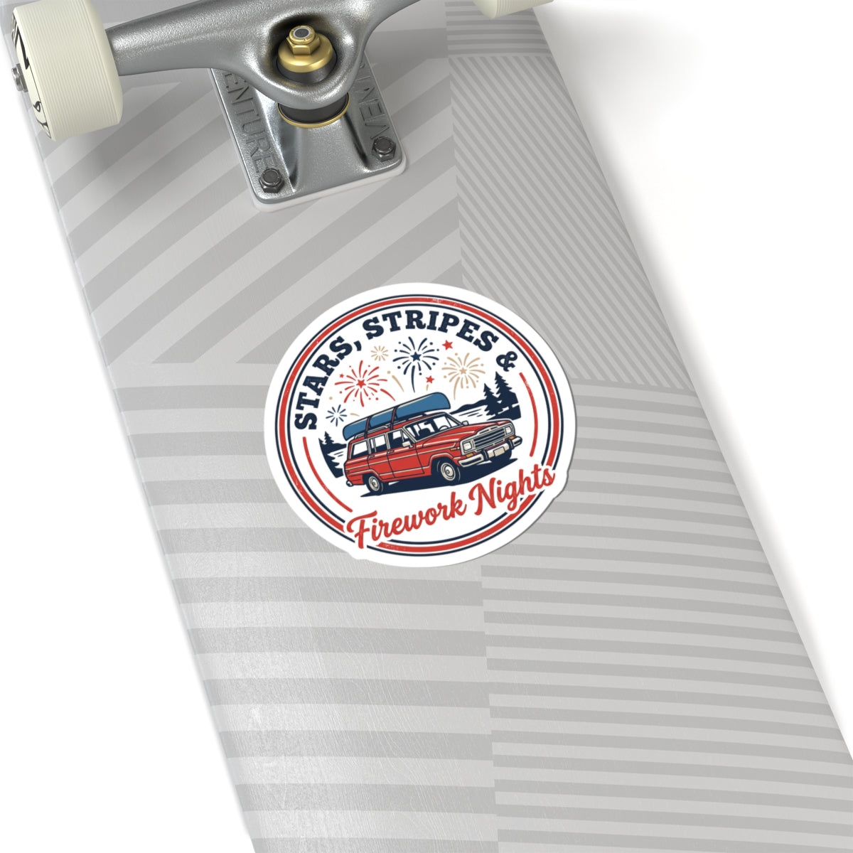 Stars, Stripes & Firework Nights Sticker | vintage Americana, red white blue