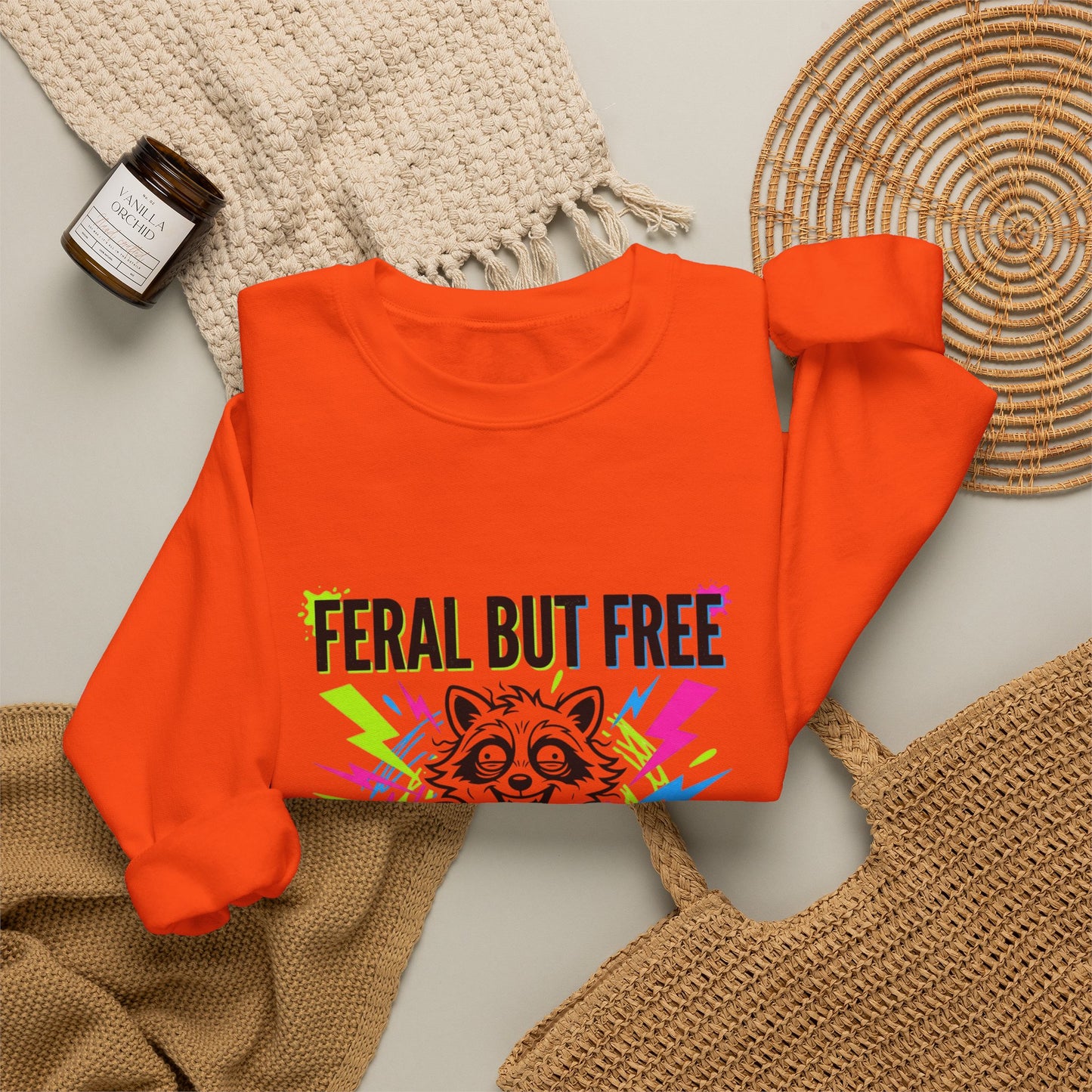 Feral But Free Crewneck Sweatshirt | chaotic, millennial burnout