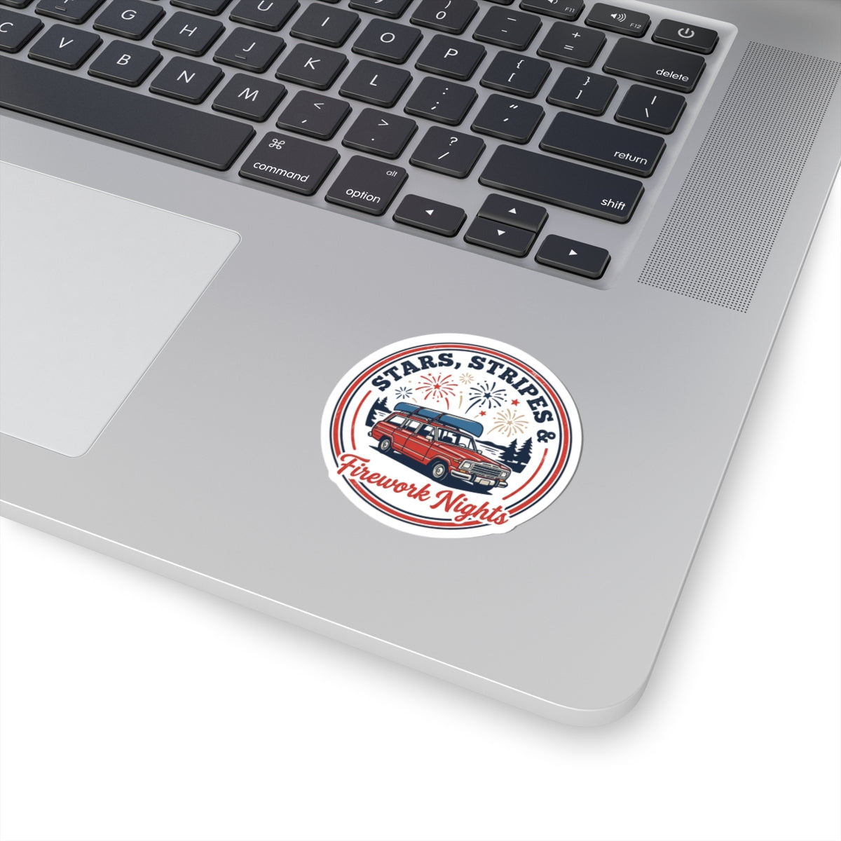 Stars, Stripes & Firework Nights Sticker | vintage Americana, red white blue