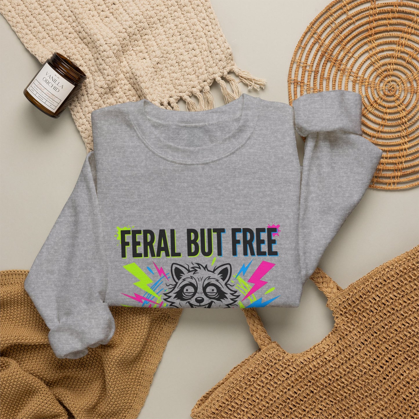 Feral But Free Crewneck Sweatshirt | chaotic, millennial burnout