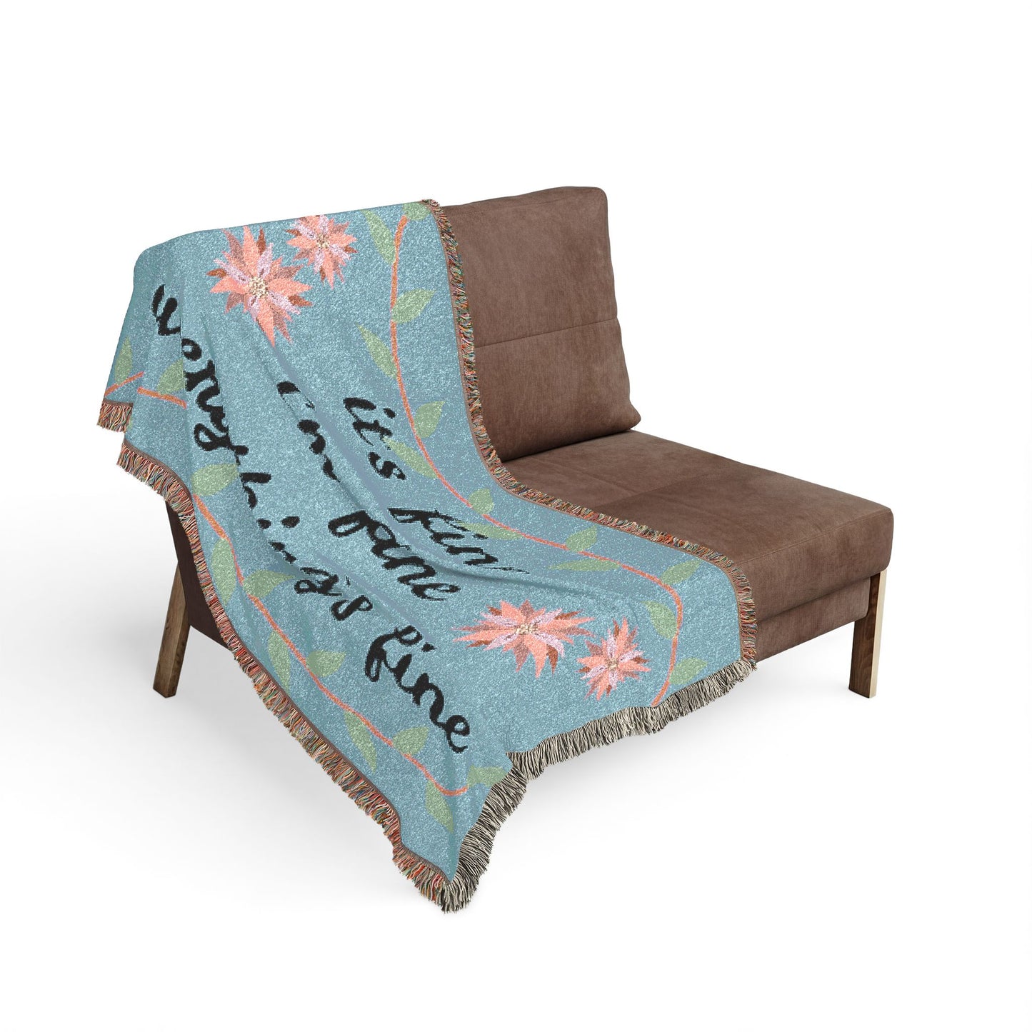 it's fine i'm fine everything's fine Woven Blanket, floral vine throw