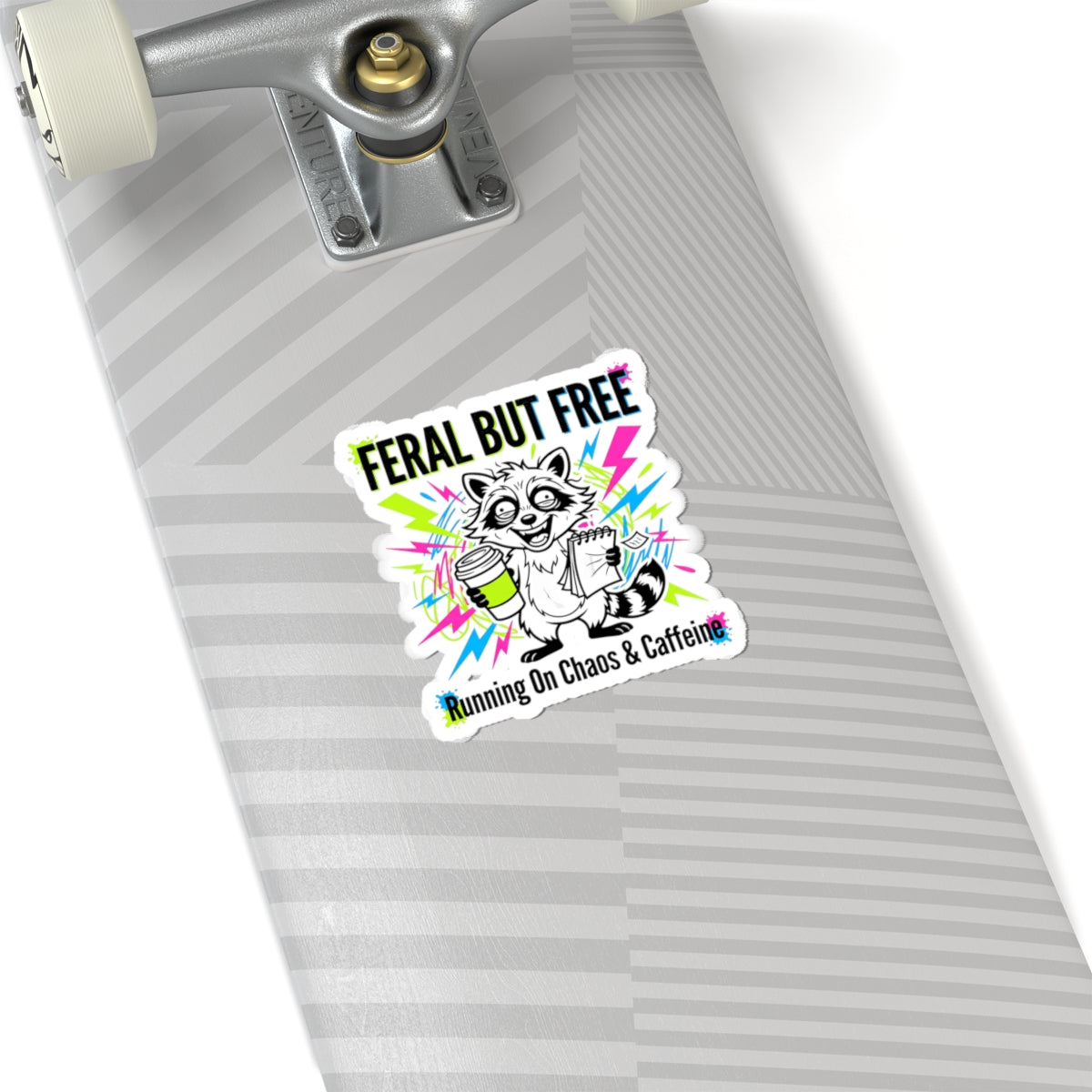 Feral But Free Sticker | chaotic quirky humor, burnout aesthetic