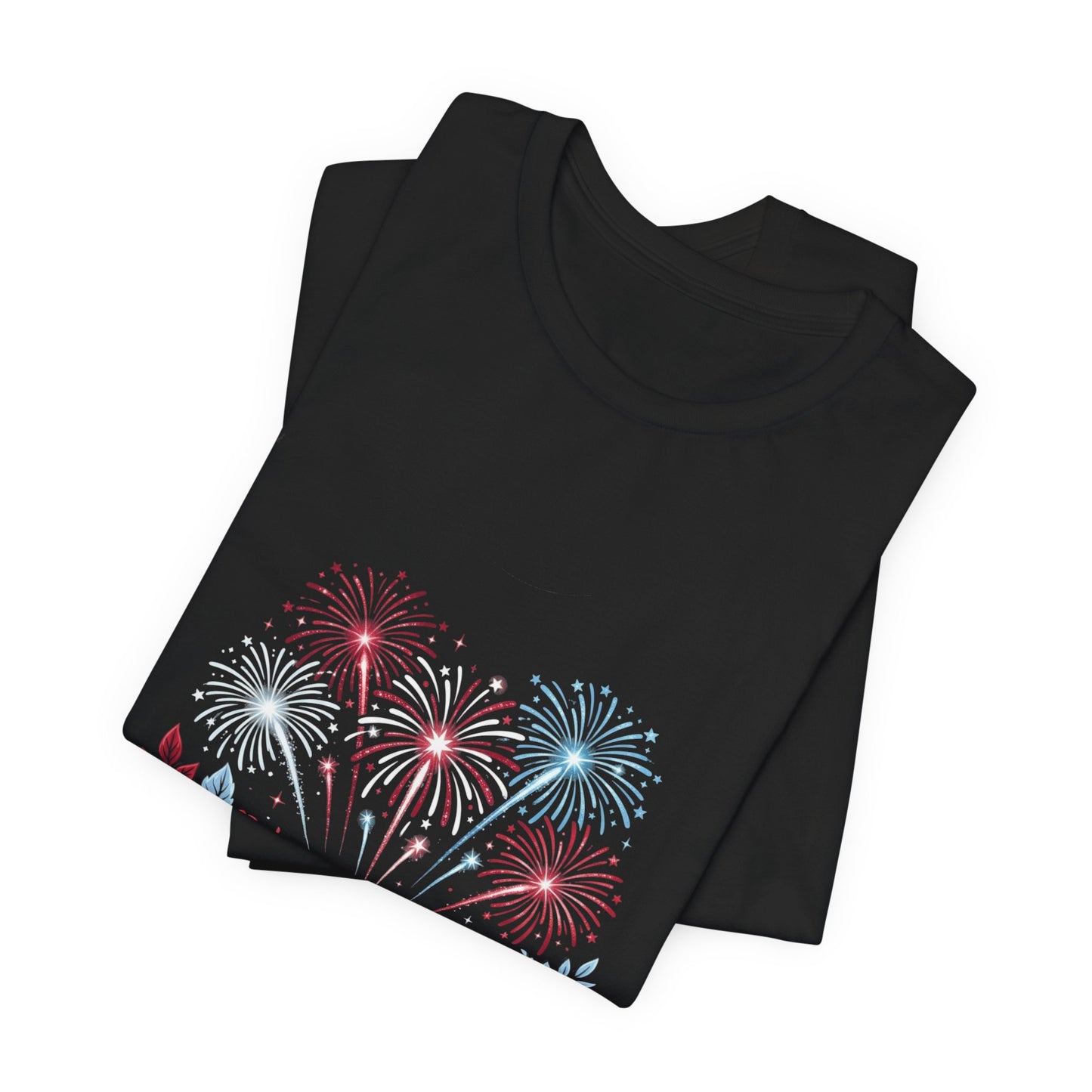Faith & Freedom Floral Fireworks T-Shirt | Patriotic, Vintage Americana